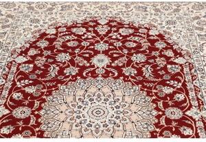 Tappeto Nain 6la Medaglione Floreale Rosso Avorio 152x241 Cm