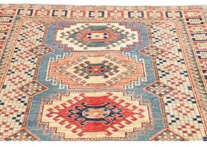 Tappeto Kazak Fine Geometrico Azzurro Beige 148x212 Cm