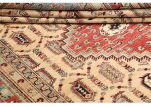 Tappeto Kazak Fine Stilizzato Beige Rosso 206x299 Cm