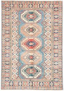 Tappeto Kazak Fine Geometrico Azzurro Beige 148x212 Cm