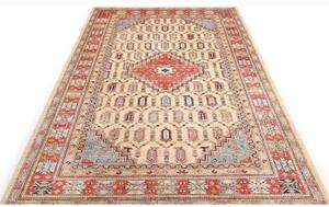 Tappeto Kazak Fine Stilizzato Beige Rosso 206x299 Cm
