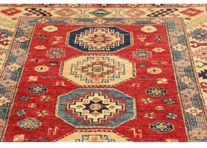 Tappeto Kazak Fine Geometrico Rosso Mattone Blu 148x191 Cm
