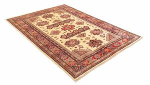 Tappeto Kazak Fine Stilizzato Beige Rosso 150x200 Cm