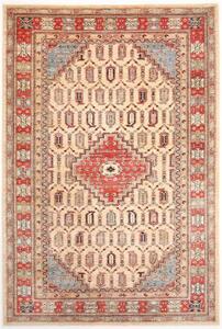 Tappeto Kazak Fine Stilizzato Beige Rosso 206x299 Cm
