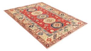 Tappeto Kazak Fine Geometrico Rosso Mattone Blu 148x191 Cm