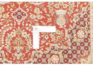 Tappeto Ghom Seta Medaglione Floreale Rosso Avorio 80x120 Cm