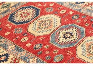 Tappeto Kazak Fine Geometrico Rosso Mattone Blu 148x191 Cm