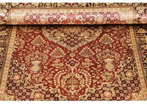 Tappeto Ghom Seta Medaglione Floreale Rosso Avorio 80x120 Cm
