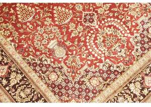 Tappeto Ghom Seta Medaglione Floreale Rosso Avorio 80x120 Cm