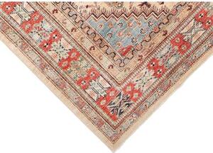 Tappeto Kazak Fine Stilizzato Beige Rosso 206x299 Cm