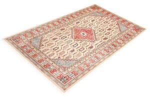 Tappeto Kazak Fine Stilizzato Beige Rosso 206x299 Cm