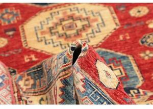 Tappeto Kazak Fine Geometrico Rosso Mattone Blu 148x191 Cm