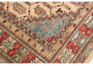 Tappeto Kazak Fine Stilizzato Beige Rosso 206x299 Cm