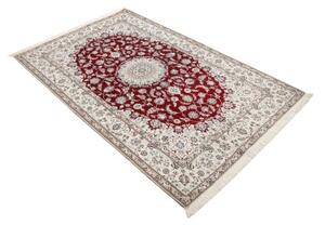 Tappeto Nain 6la Medaglione Floreale Rosso Avorio 135x217 Cm