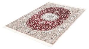 Tappeto Nain 6la Medaglione Floreale Rosso Scuro Avorio 118x168 Cm