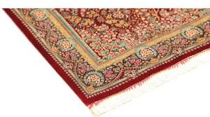 Tappeto Ghom Seta Floreale Rosso Verde 58x87 Cm