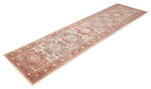 Tappeto Kazak Fine Stilizzato Avorio Rosso Ruggine Corsia 78x286 Cm