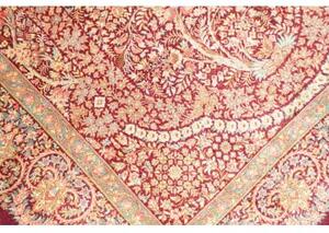Tappeto Ghom Seta Floreale Borgogna Beige 83x123 Cm