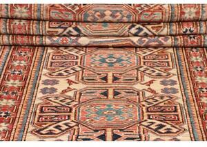 Tappeto Kazak Fine Stilizzato Avorio Rosso Ruggine Corsia 78x286 Cm