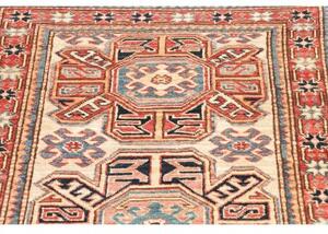 Tappeto Kazak Fine Stilizzato Avorio Rosso Ruggine Corsia 78x286 Cm