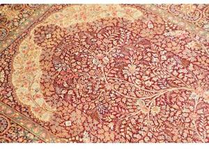 Tappeto Ghom Seta Floreale Borgogna Beige 83x123 Cm