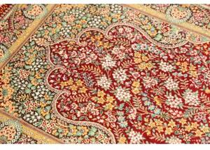 Tappeto Ghom Seta Floreale Rosso Verde 58x87 Cm