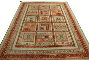 Tappeto Nimbaft Geometrico Verde Salvia Rosso Mattone 210x274 Cm
