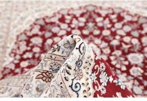 Tappeto Nain 6la Medaglione Floreale Rosso Scuro Avorio 118x168 Cm