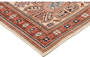 Tappeto Kazak Fine Stilizzato Avorio Rosso Ruggine Corsia 78x286 Cm