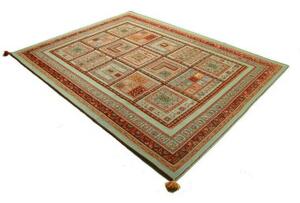 Tappeto Nimbaft Geometrico Verde Salvia Rosso Mattone 210x274 Cm