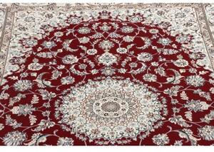 Tappeto Nain 6la Medaglione Floreale Rosso Avorio 135x217 Cm