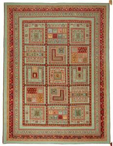 Tappeto Nimbaft Geometrico Verde Salvia Rosso Mattone 210x274 Cm