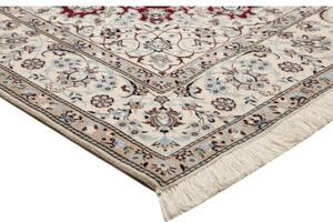 Tappeto Nain 6la Medaglione Floreale Rosso Avorio 135x217 Cm