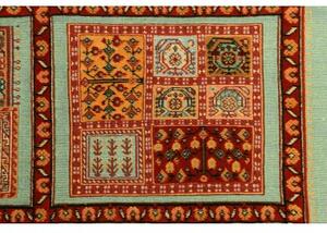 Tappeto Nimbaft Geometrico Verde Salvia Rosso Mattone 210x274 Cm
