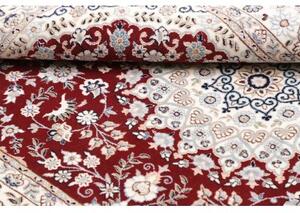 Tappeto Nain 6la Medaglione Floreale Rosso Scuro Avorio 118x168 Cm