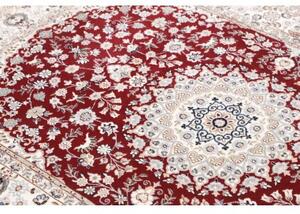 Tappeto Nain 6la Medaglione Floreale Rosso Scuro Avorio 118x168 Cm