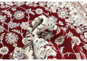 Tappeto Nain 6la Medaglione Floreale Rosso Avorio 135x217 Cm