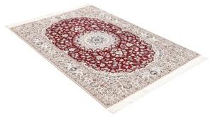 Tappeto Nain 6la Medaglione Floreale Rosso Scuro Avorio 118x168 Cm