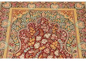Tappeto Ghom Seta Floreale Rosso Verde 58x87 Cm