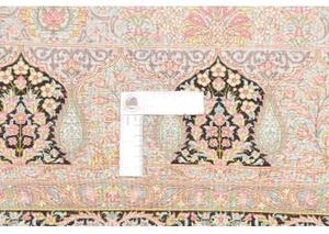 Tappeto Ghom Seta Geometrico Nero Beige 82x118 Cm