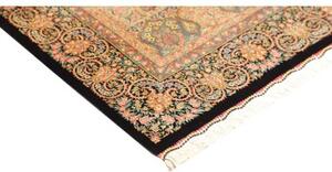 Tappeto Ghom Seta Geometrico Nero Beige 82x118 Cm