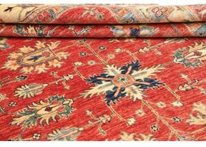 Tappeto Kazak Fine Stilizzato Rosso Mattone Avorio 168x245 Cm