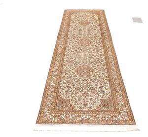 Tappeto Kashmir Medaglione Floreale Avorio Rosso Ruggine Corsia 78x272 Cm