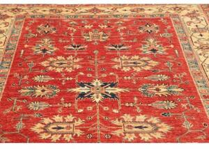 Tappeto Kazak Fine Stilizzato Rosso Mattone Avorio 168x245 Cm