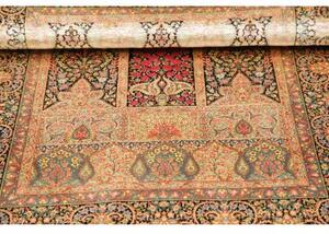 Tappeto Ghom Seta Geometrico Nero Beige 82x118 Cm