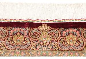 Tappeto Ghom Seta Floreale Borgogna Beige 83x123 Cm