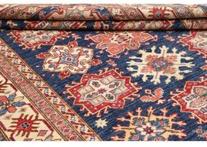 Tappeto Kazak Fine Geometrico Blu Avorio 172x247 Cm