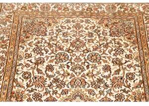 Tappeto Kashmir Medaglione Floreale Avorio Rosso Ruggine Corsia 78x272 Cm