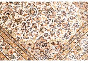 Tappeto Kashmir Medaglione Floreale Avorio Rosso Ruggine Corsia 78x272 Cm