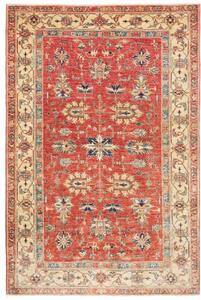 Tappeto Kazak Fine Stilizzato Rosso Mattone Avorio 168x245 Cm